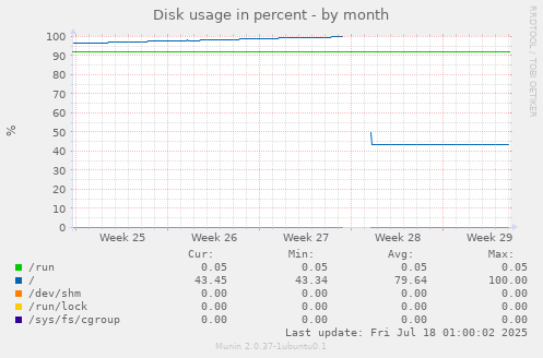 Disk usage in percent